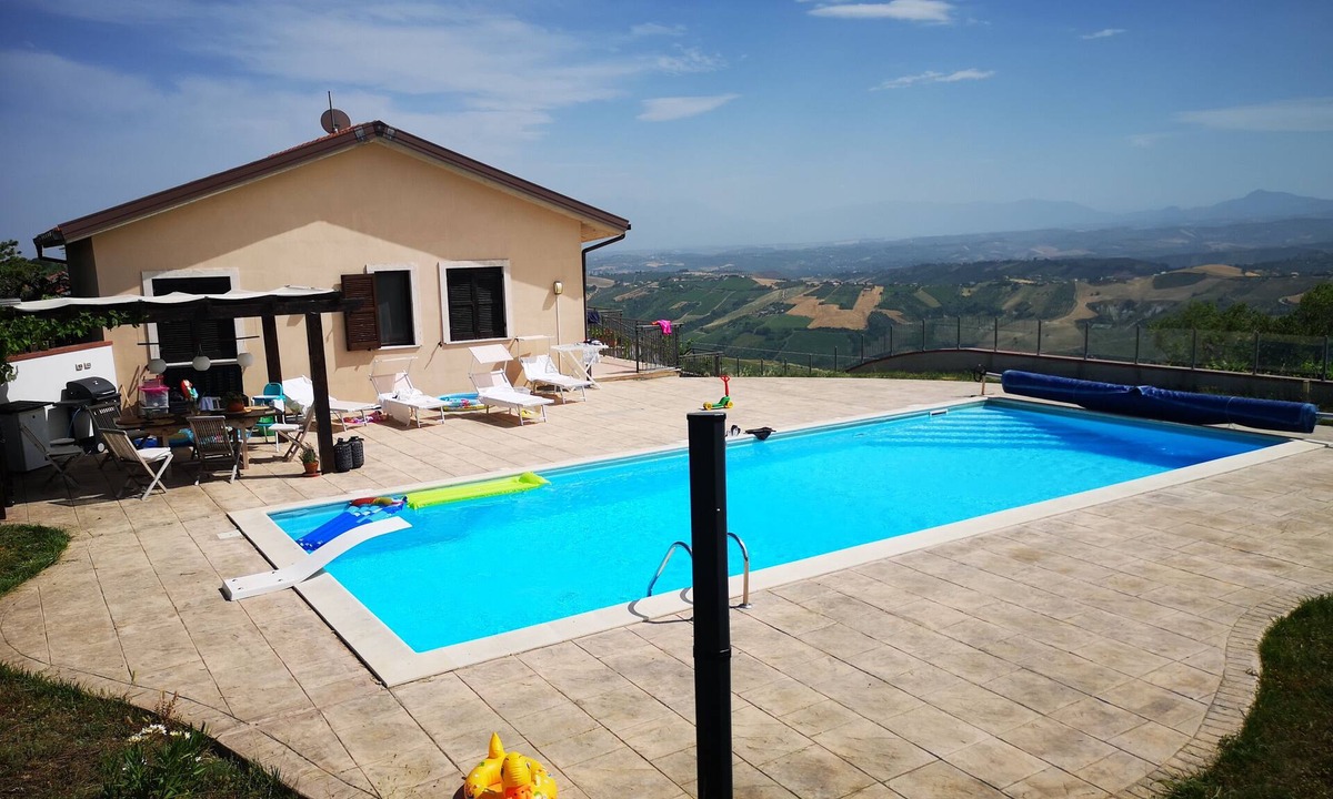 Atri Villa | Modern villa with panoramic view and roomy garden with private pool