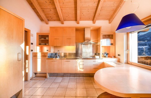 Castello-Molina di Fiemme Apartment | Apartment "La Pratolina Attico" with Mountain View and Balcony