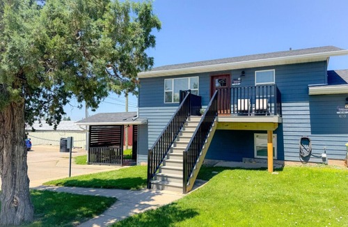 Spearfish Apartment | Bright, King Beds, Patio, Laundry, Walk to Downtown!