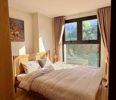 Sa Pa Apartment | Jade Nguyễn Sapa 2 ROOM- Balcony with mountain view, kitchen, washing machine