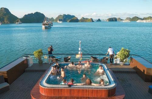 Ha Long Boat Rental | La Casta Cruise Luxury Ha Long Bay Experience Private Cabin with Ocean View Balcony and Bathtub