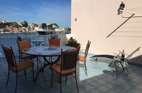 Ischia Porto Apartment | Panorama from Postcard sea view apartment in the port of Ischia