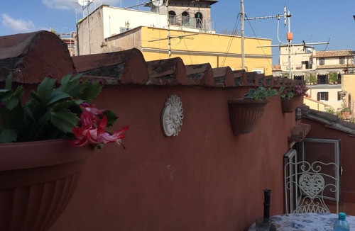 Rione V Ponte Apartment | Rome: Romantic penthouse of 700 with wifi, fireplace and a panoramic terrace in the heart of the historic center, near Piazza Navona