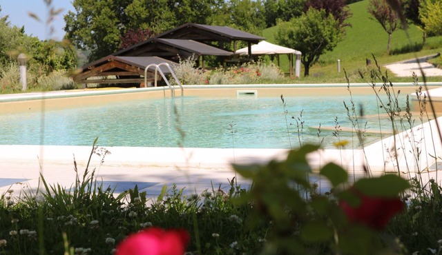 Great villa with big garden and swimmingpool on the edge of the Sibillini Mts.