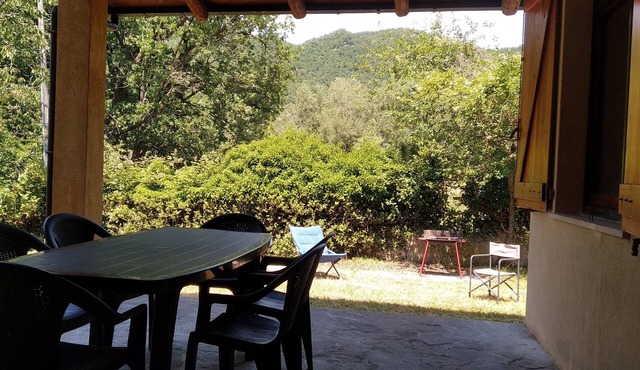 House with garden on the Laga Mountains, near forest, river, mountain trails