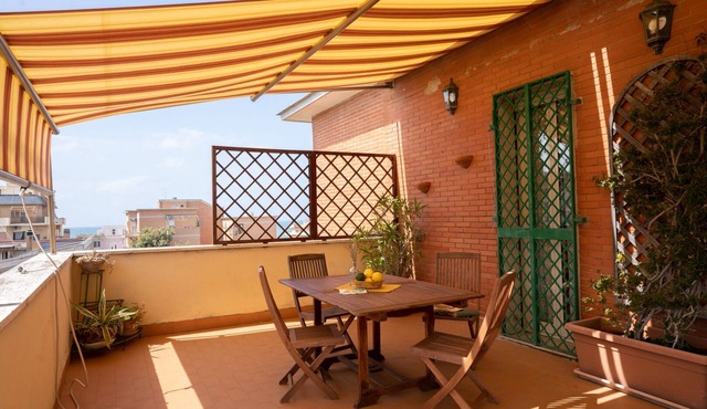 Luxury penthouse overlooking the sea at Lido di Roma.