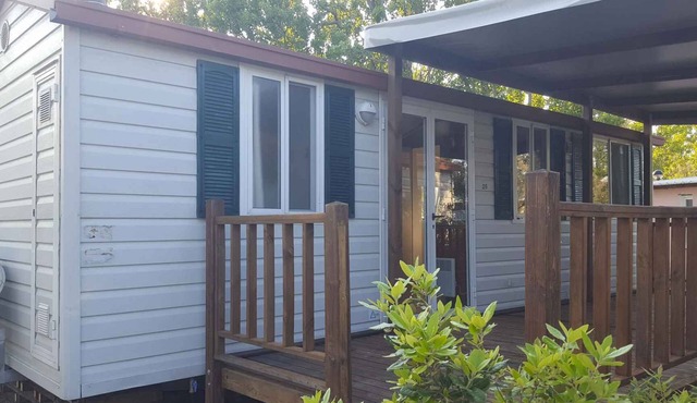 Mobilehome with and air conditioning in the camping