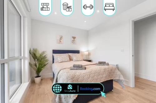 Modern 2BR Flat Near Wembley Stadium with Gym & Cinema Room By Stay Aura Short Term Rental Wembley