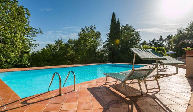 Nice apartment in villa for 4 guests with WIFI, pool, TV, terrace and panoramic view