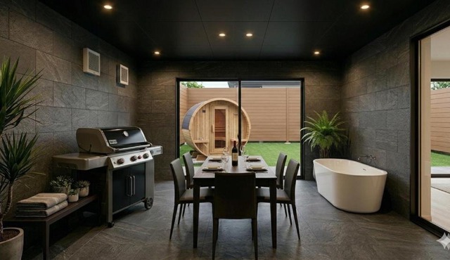 Pleasantstay THE SUITE チラー付き水風呂サウナ屋内BBQ75インチテレビ