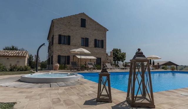 Villa Anita, framed in the rolling hills of the Le Marche