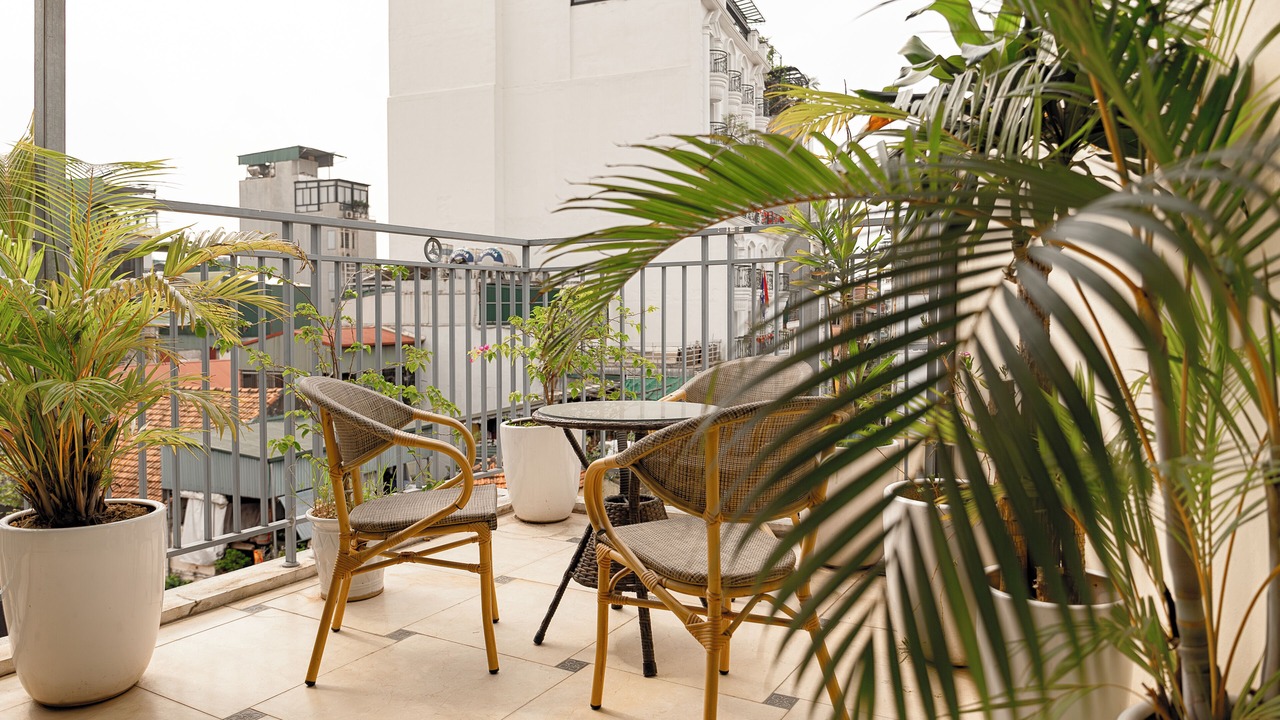 Photo of Patio Balcony in Hanoi Backpacker Quarter
